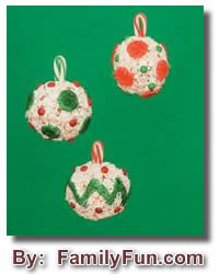 popcorn ball christmas ornament