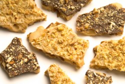 chocolate and white toffee pieces