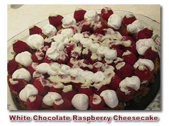 white chocolate raspberry cheesecake